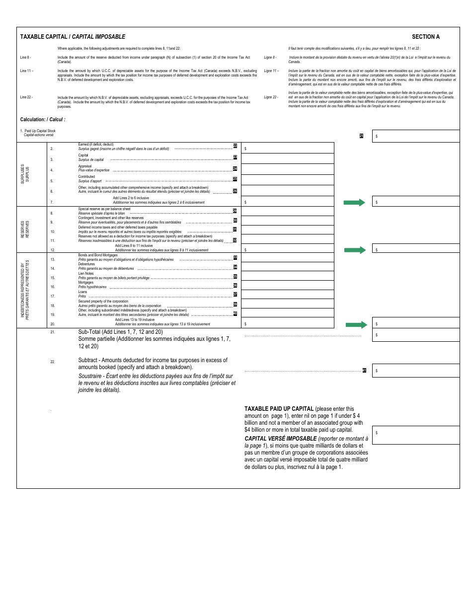 Corporation Capital Tax Return - Banks, Trust and Loan Corporations (For Fiscal Years Ending After April 30, 2017) - Manitoba, Canada (English / French), Page 2