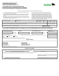 Corporation Capital Tax Return - Crown Corporation (Fiscal Years Ending After April 30, 2017) - Manitoba, Canada (English/French)