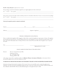 Application for a Licence or Renewal of a Licence as a Direct Seller - Manitoba, Canada, Page 2