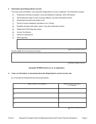 Form D Request for the Support Order (If Respondent Does Not Provide Financial Information) - Prince Edward Island, Canada, Page 2