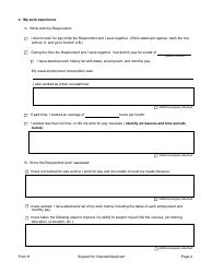Form H Support for Claimant/Applicant - Manitoba, Canada, Page 4