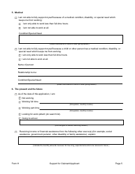 Form H Support for Claimant/Applicant - Manitoba, Canada, Page 5
