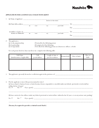 Document preview: Application for a Licence as a Collection Agent - Manitoba, Canada