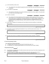 Form I Financial Information - Manitoba, Canada, Page 2