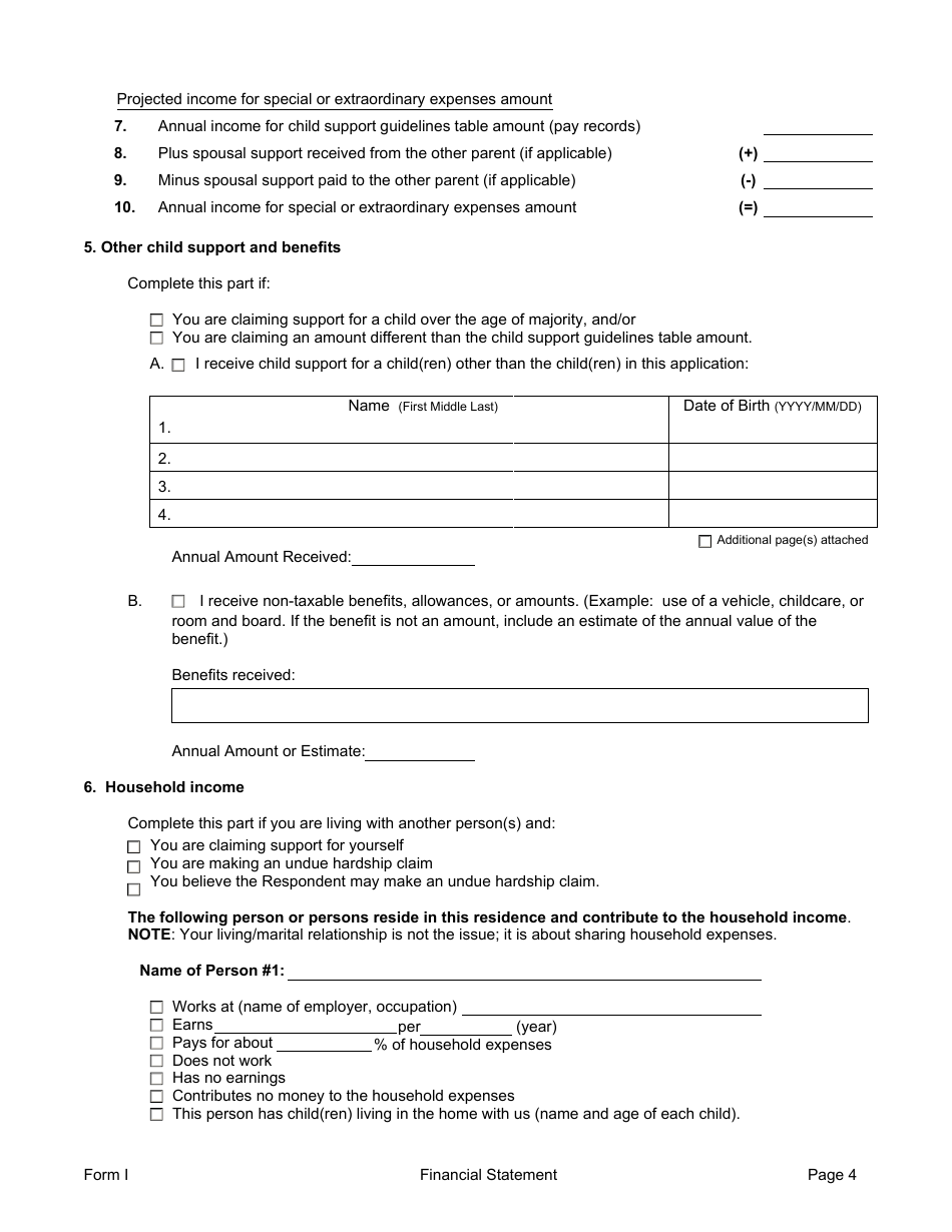 Form I Financial Information - Manitoba, Canada, Page 4