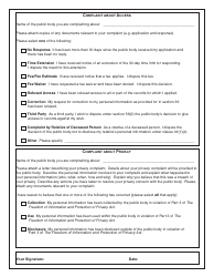 Complaint Form - Manitoba, Canada, Page 2
