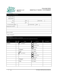 Fish Buyers Monthly/Yearly Statement - Prince Edward Island, Canada