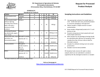 Request for Processed Product Analysis - Prince Edward Island, Canada, Page 2