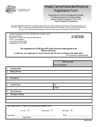 Document preview: Waste Carrier/Generator/Receiver Registration Form - Prince Edward Island, Canada