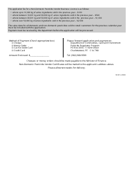 Application for Non-domestic Pesticide Vendor Business Licence - Prince Edward Island, Canada, Page 2