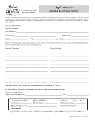 Document preview: Application for Annual Electrical Permit - Prince Edward Island, Canada