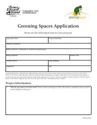 Document preview: Greening Spaces Application - Prince Edward Island, Canada