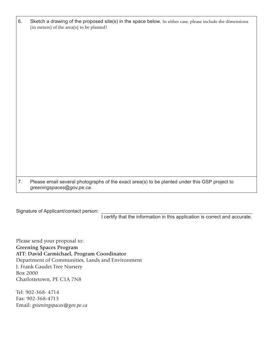 Greening Spaces Application - Prince Edward Island, Canada, Page 3