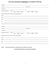 Application for Operator Certification Class I to IV Facility - Prince Edward Island, Canada, Page 3