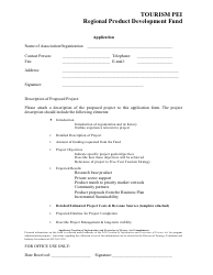Tourism Pei Regional Product Development Fund Application - Prince Edward Island, Canada, Page 4
