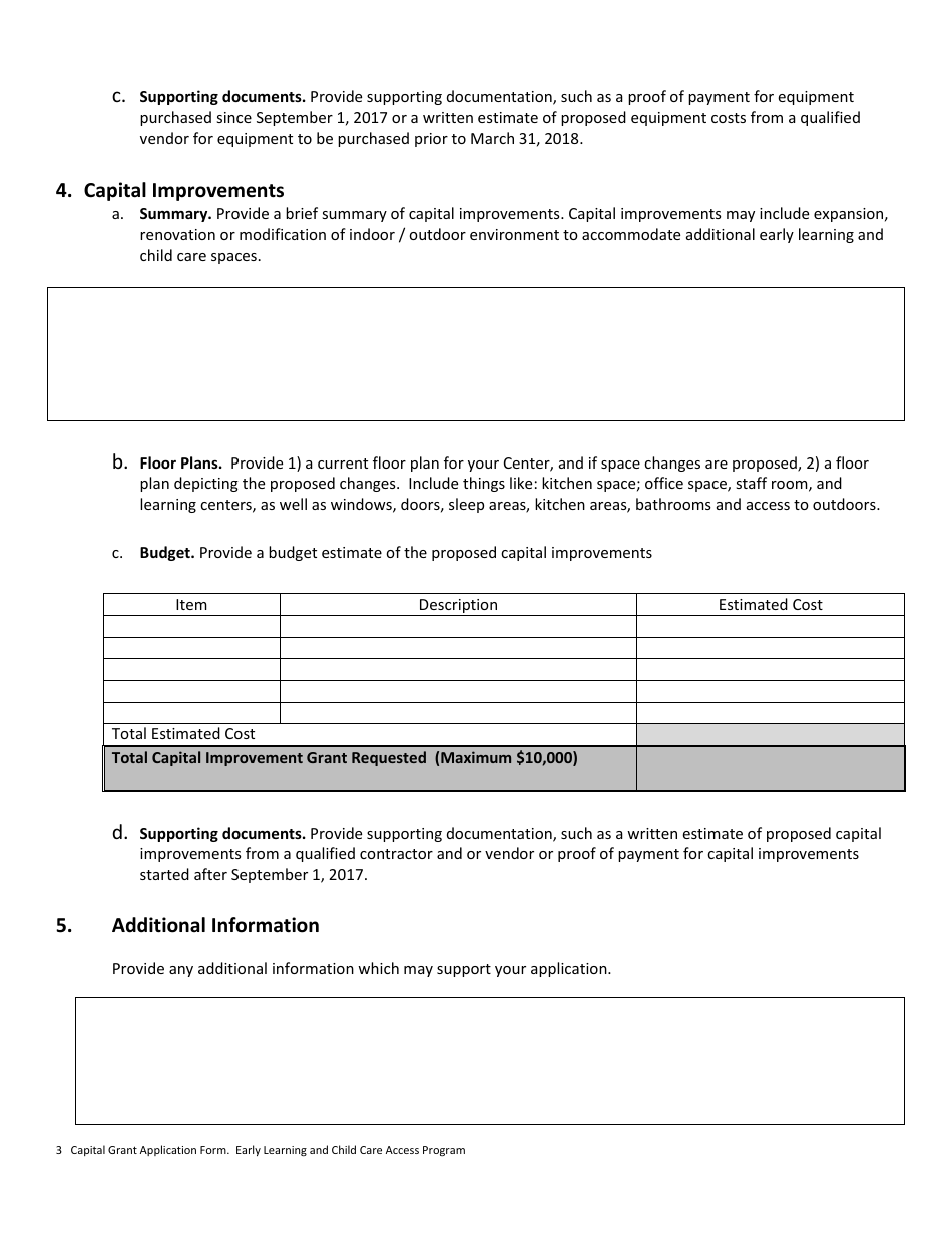 Capital Grant Application Form - Prince Edward Island, Canada, Page 3
