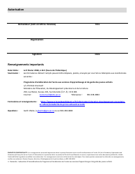 Formulaire De Demande Subvention D&#039;immobilisations - Prince Edward Island, Canada (French), Page 4