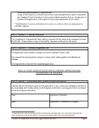 Early Learning and Child Care Transfer or Assignment of Licence Application Form - Prince Edward Island, Canada, Page 6