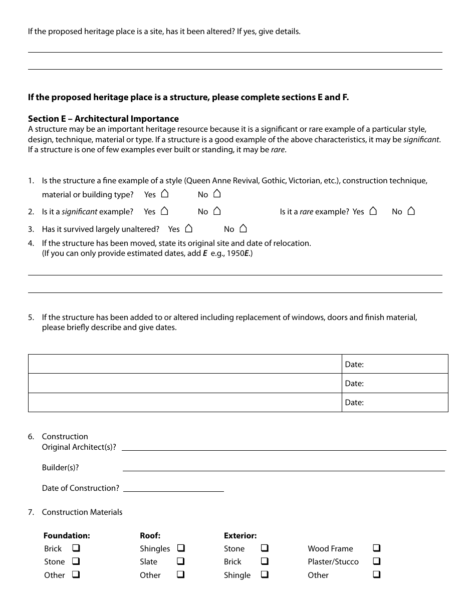 Pei Register of Heritage Places Application - Prince Edward Island, Canada, Page 3