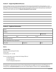Pei Register of Heritage Places Application - Prince Edward Island, Canada, Page 4