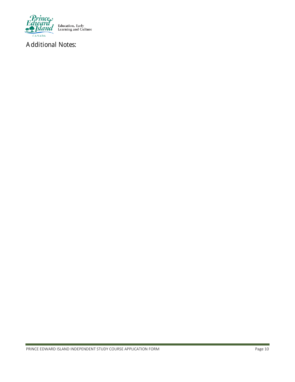 Application for Approval of an Independent Study Course - Prince Edward Island, Canada, Page 10
