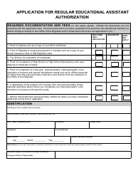 Application for Regular Educational Assistant Authorization - Prince Edward Island, Canada, Page 5