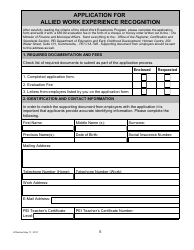Application for an Evaluation of Allied Work Experience for Salary Purposes - Prince Edward Island, Canada, Page 5