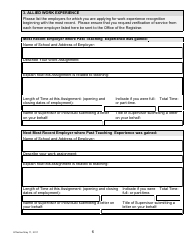 Application for an Evaluation of Allied Work Experience for Salary Purposes - Prince Edward Island, Canada, Page 6