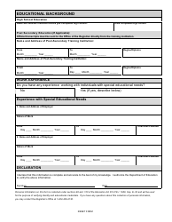 Application for a Substitute Only Educational Assistant Authorization - Prince Edward Island, Canada, Page 5