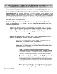 Form AD-INC ED Application for an Additional Designation in Inclusive Education to an Academic Pei Teacher's Certificate - Prince Edward Island, Canada, Page 2