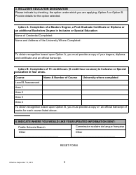 Form AD-INC ED Application for an Additional Designation in Inclusive Education to an Academic Pei Teacher's Certificate - Prince Edward Island, Canada, Page 5