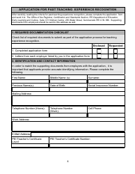 Form WE1 Application for an Evaluation of Teaching Experience Not With a Pei School Board for Salary Purposes - Prince Edward Island, Canada, Page 5