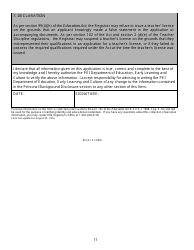 Form TL - PEI - ENG Application for a Teacher&#039;s License - Prince Edward Island, Canada, Page 11