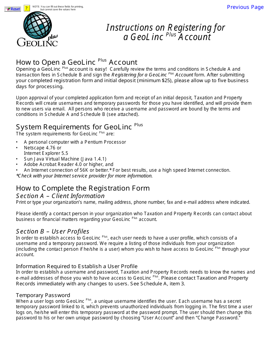 Registering for a Geolinc Plus Account - Prince Edward Island, Canada, Page 3
