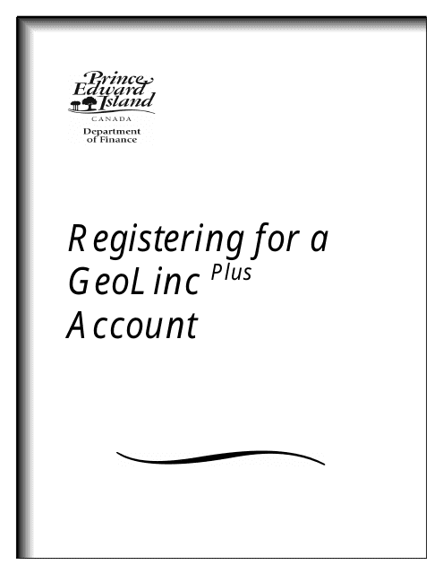 Registering for a Geolinc Plus Account - Prince Edward Island, Canada Download Pdf