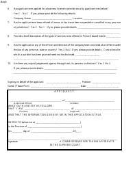 Application for a Security Guard Business License - Prince Edward Island, Canada, Page 2