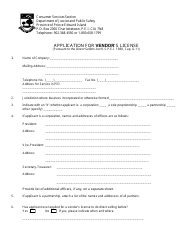 Direct Sellers Vendor&#039;s License Application Form - Prince Edward Island, Canada