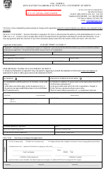 VSA Form 3 &quot;Application to Amend or Alter a P.e.i. Statement of Birth&quot; - Prince Edward Island, Canada