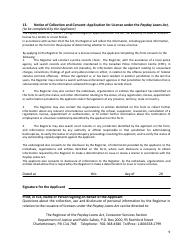 Application for a Payday Lender/Loan Broker License - Prince Edward Island, Canada, Page 9