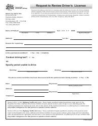 Document preview: Request to Review Driver's License - Prince Edward Island, Canada