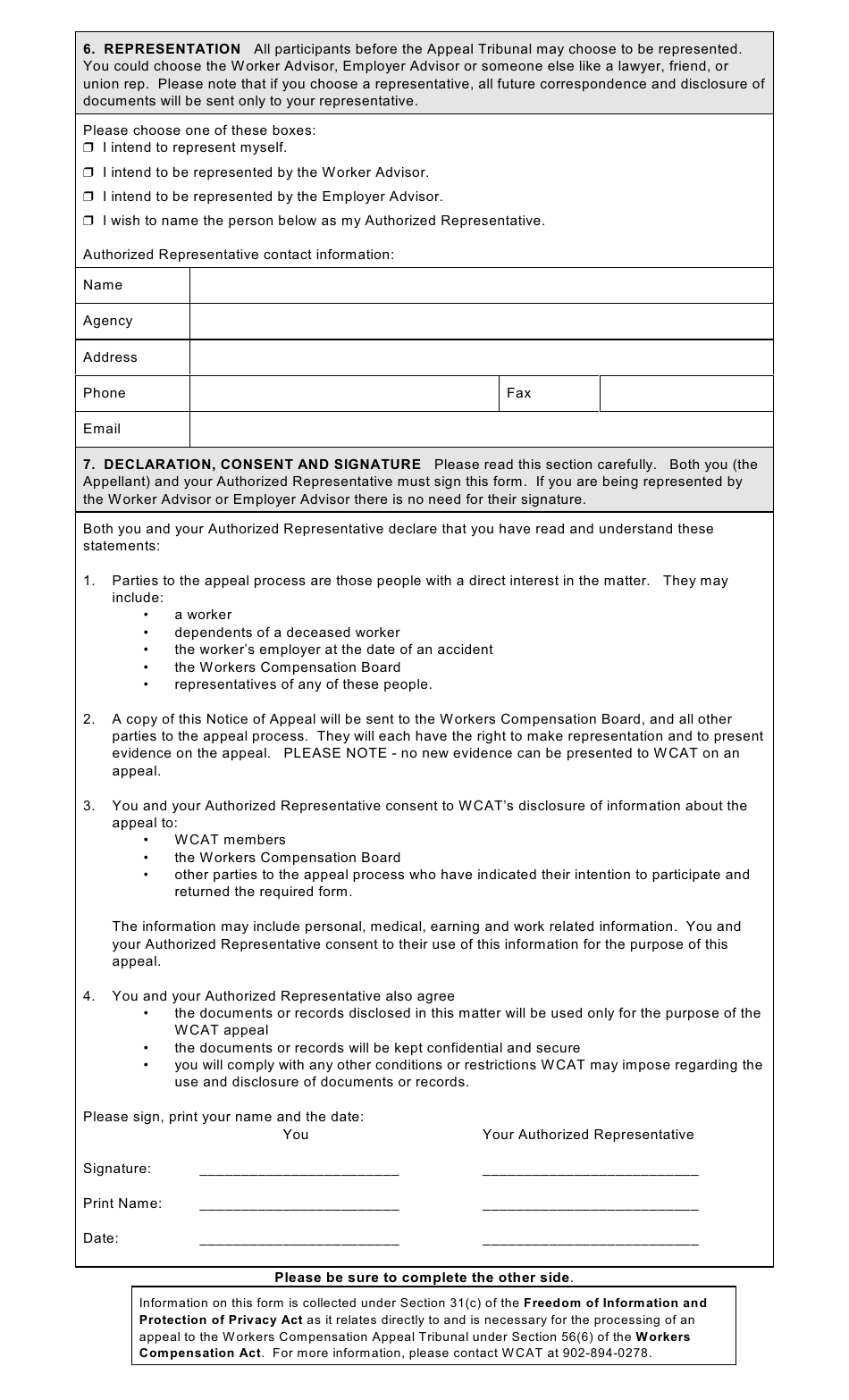 Workers Compensation Appeal Tribunal Notice of Appeal - Prince Edward Island, Canada, Page 2