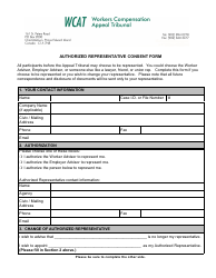 Workers Compensation Appeal Tribunal Authorized Representative Consent Form - Prince Edward Island, Canada