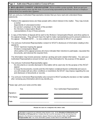 Workers Compensation Appeal Tribunal Authorized Representative Consent Form - Prince Edward Island, Canada, Page 2