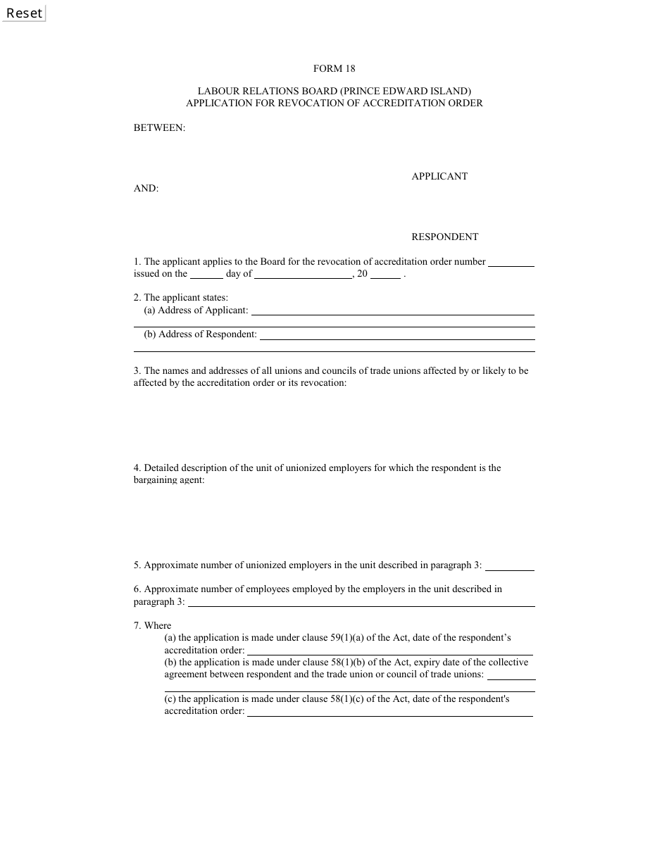 Form 18 - Fill Out, Sign Online and Download Fillable PDF, Prince ...