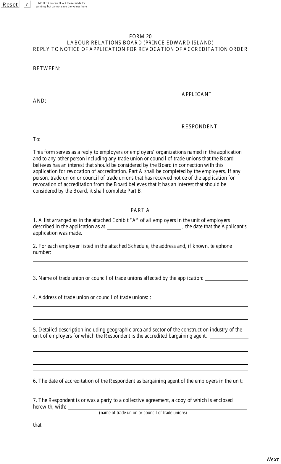 Form 20 - Fill Out, Sign Online And Download Fillable Pdf, Prince 