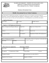 Recreation Service Technician Application to Challenge Interprovincial Examination - Prince Edward Island, Canada, Page 7