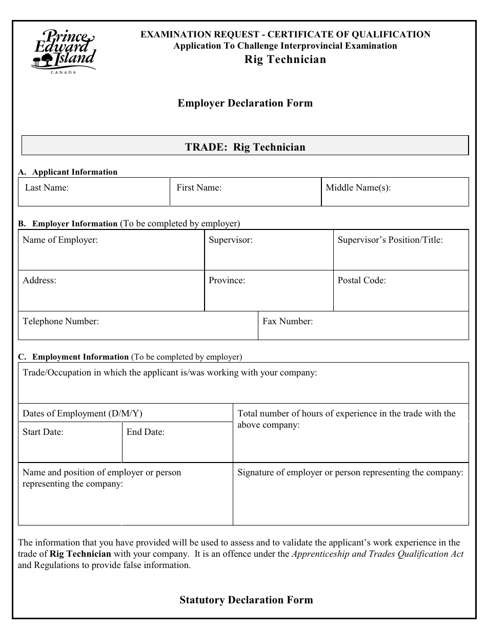 Rig Technician Application to Challenge Interprovincial Examination - Prince Edward Island, Canada, Page 6
