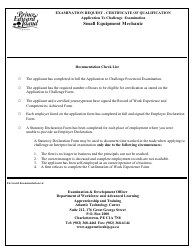 Small Equipment Mechanic Application to Challenge Examination - Prince Edward Island, Canada, Page 2