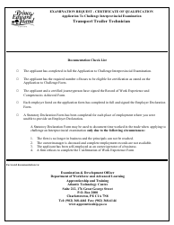 Transport Trailer Technician Application to Challenge Interprovincial Examination - Prince Edward Island, Canada, Page 2