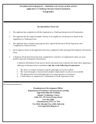 Carpenter Application to Challenge Interprovincial Examination - Prince Edward Island, Canada, Page 2